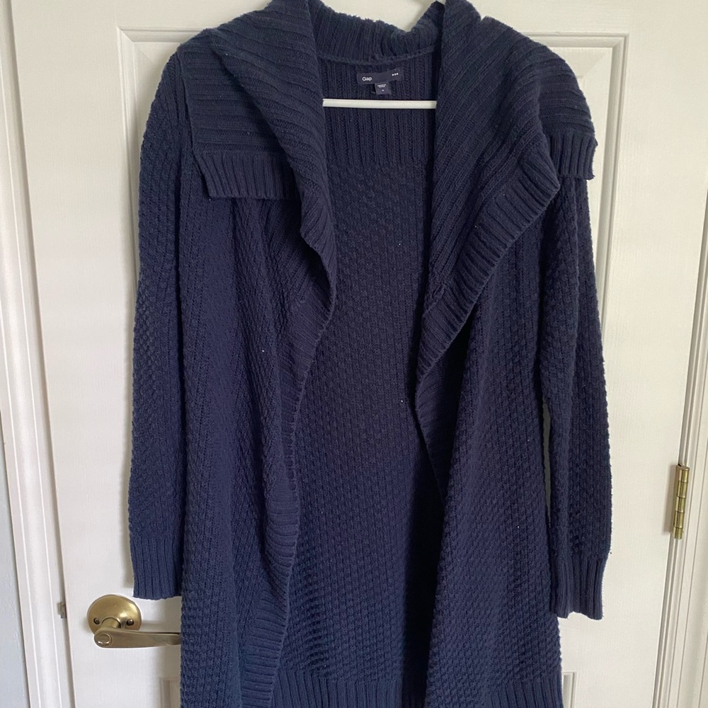 Gap Navy Blue Open Long Cardigan